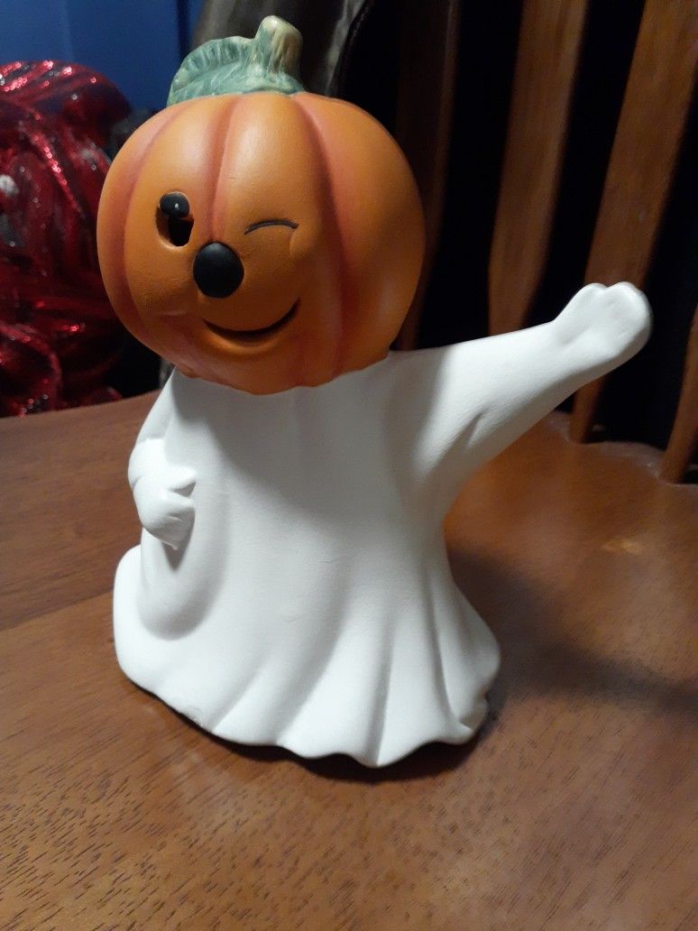 Halloween Ghost Bisque With Opening In Back