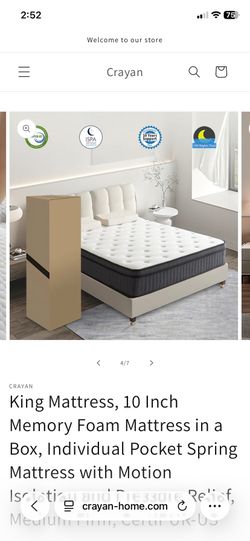 Brand new King 🤴 size bed bed mattress memory foam for $160