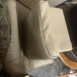 Italian Leather Chair An Ottoman