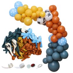 History MYDECORBL Balloons Combination,91 Pcs Cow And Clouds Party Balloons Garland Arch Kit Slate Blue Natural Sand Cloud Retro Burnt Orange Mustard 