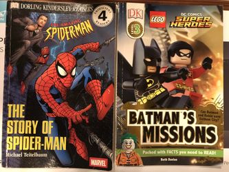 Spider-Man and Batman books for Reader level 3 and 4