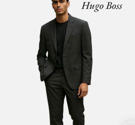 Hugo Boss men’s James 3 black 100% virgin wool two button lined blazer, size 36S