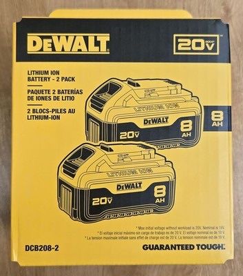 Dewalt 20V 8Ah Batteries 2 Pack