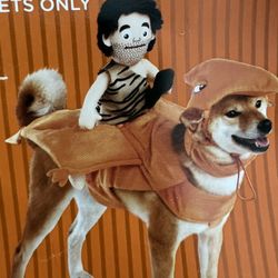 Dog Costume Caveman Rider With Head Piece