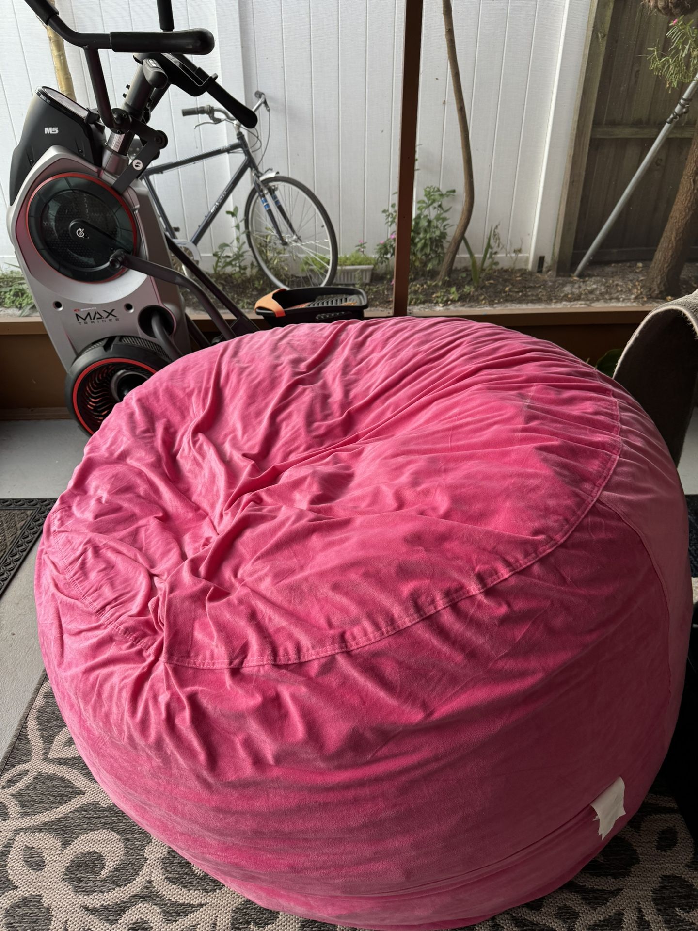 LARGE PINK BEAN BAG RARELY USED