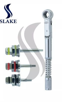 Universal Dental Implant Torque Wrench 10-50 Ncm With 3 Hex Drivers 1.25mm