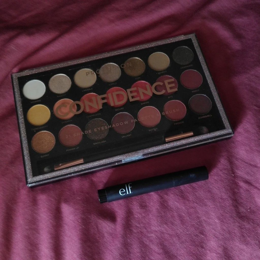 Confidence palette by profusion with an elf eyeliner