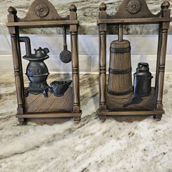 Mid-Century  Wall Home decor 
Farmhouse  Decor 
Syroco  Made Kitchen  Wood Stove & Butter