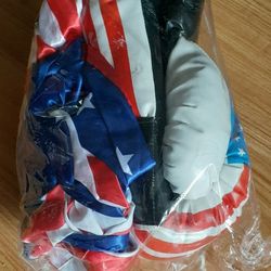 adult american flag boxing costume robe with Hood And Globes

