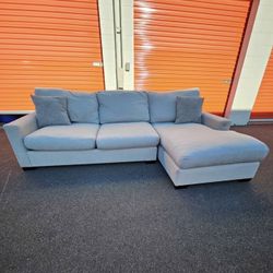 Pottery Barn Light Gray Sectional Couch For Sale 