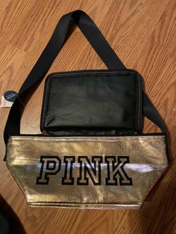 Pink Victoria secret gold and black bag retro