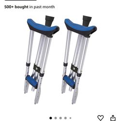 Carex Folding Aluminum Under Arm Crutches - Lightweight Crutches for Adults 4'11" to 6'1", Adult Crutches, 2 Crutches Included, Universal Crutches for