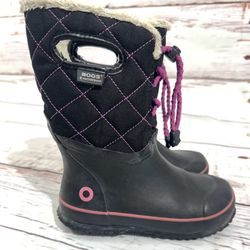 BOGS Kids Juno Lace Waterproof Winter Boots Faux Fur Lined Youth 1 Purple