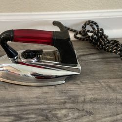 Vintage American Beauty Iron Red Lucite Art Deco 