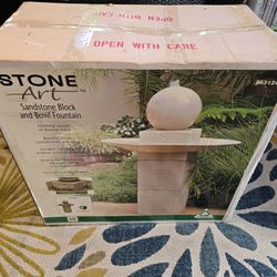 ++ *NEW/OPEN BOX!* STONE ART SANDSTONE BLOCK AND BOWL FOUNTAIN! ++