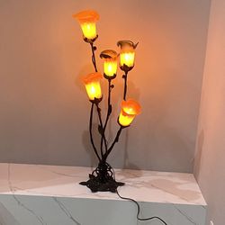 Vintage orange lamp with 5 branches