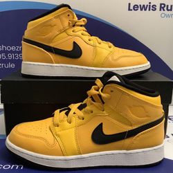 Size 4.5y|Reconditioned Air Jordan 1 Mid University Gold Kids Size 4.5y