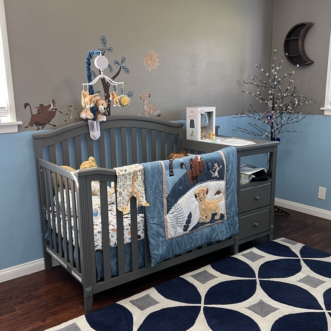 Gray Baby Crib