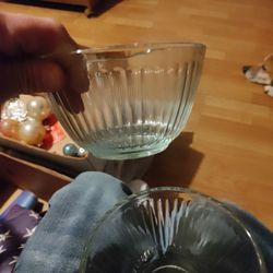 2 Vintage Pirex Ribbed Bowls 