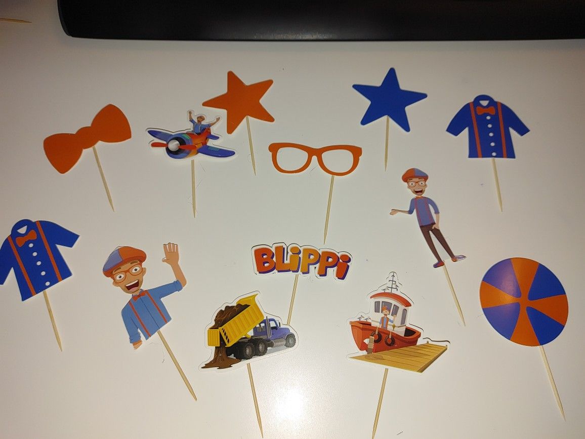 Blippi Cupcake Toppers Pick Cake 24pcs