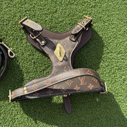 Dog Leather Harness Sets And Backpack