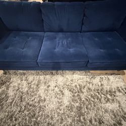 Royal Midnight Blue Velvet Couch