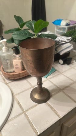 Brass wine goblet