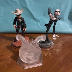 Disney Infinity 1.0 Lot Jack Skellington Lone Ranger & Crystal Play Set