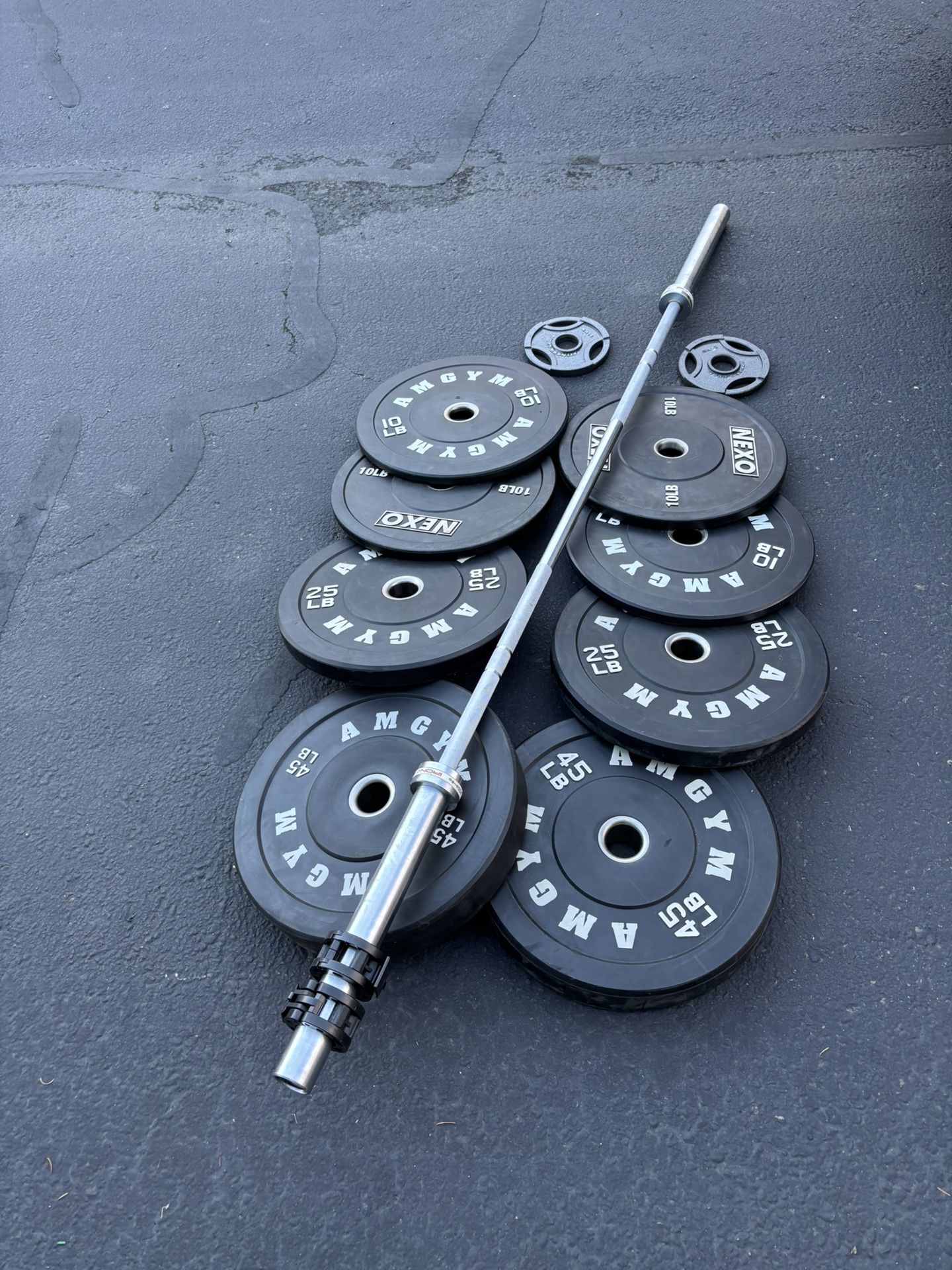 Bumper Weights And Barbell 