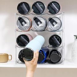4 Tier Stackable Water Bottle Organizer Holder