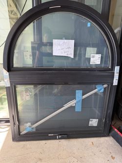 Black round top Casement window NEW