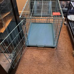 foldable blue crate for small dogs/ puppies 
