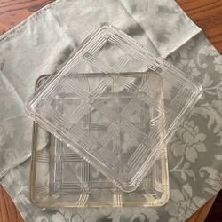 Vintage Glass Hazel Atlas Square Dish