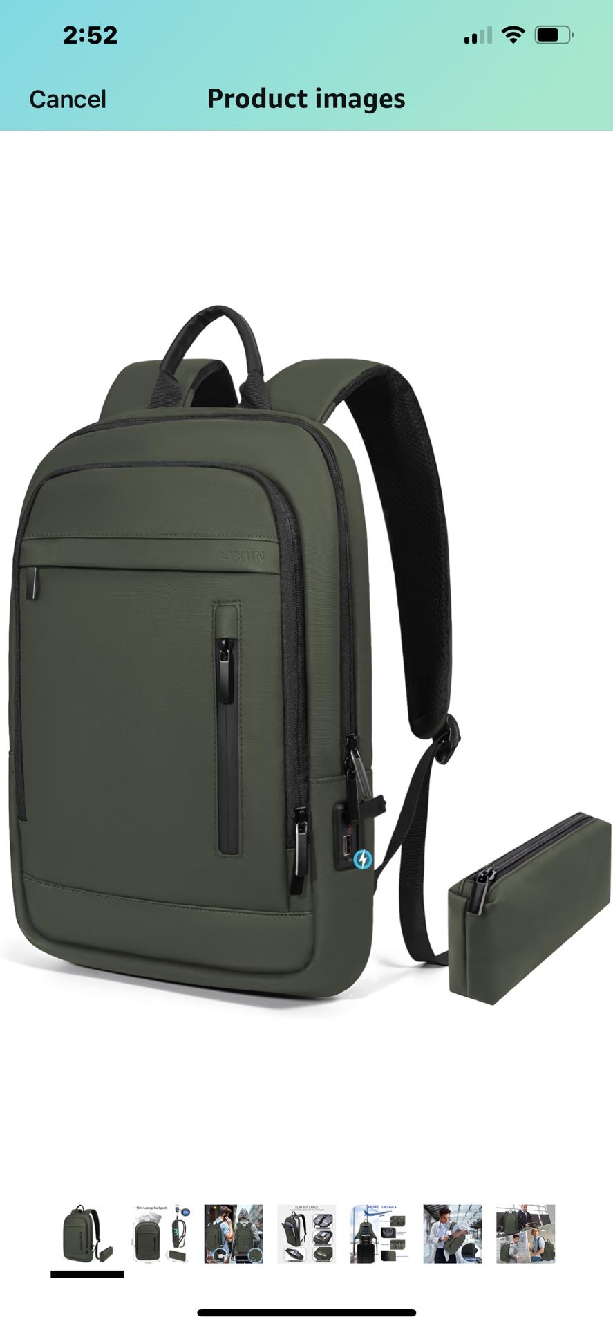 Laptop Backpack for Men Slim Business Laptop Backpack Anti-Theft Water-Repellent Lightweight Backpack for 15.6 Inch Computer for College Travel Work w