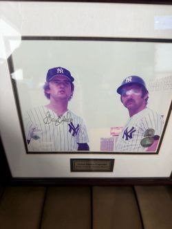 New York Yankees “Great Yankee Captains” Framed Graig Nettles & Thurman Munson Photo