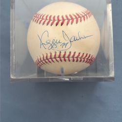 Reggie Jackson Sign Baseball 