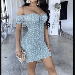 Summer Turquoise Floral Dress: Only One Size Small Left! Sold Fast!