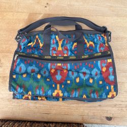 Le Sportsac Southwestern Ikat Pattern Overnight Bag