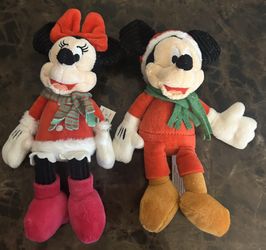Minnie And Mickey Mouse Christmas Plush