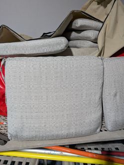 Set of 6 Grey Outdoor Seat Cushions
