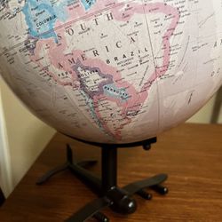 World Globe With Metal Stand.