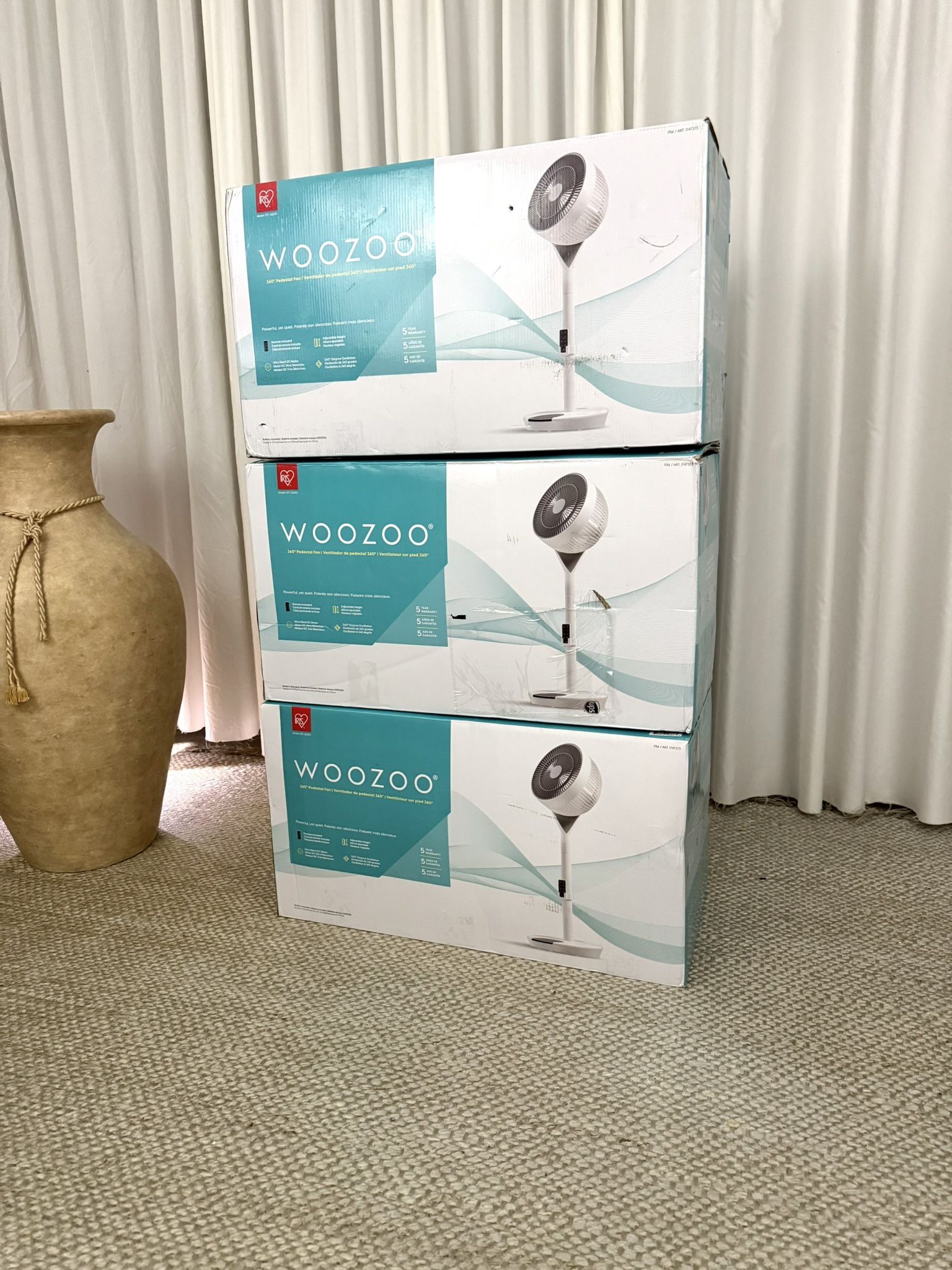 WOOZOO 360 Pedestal Fan with Remote