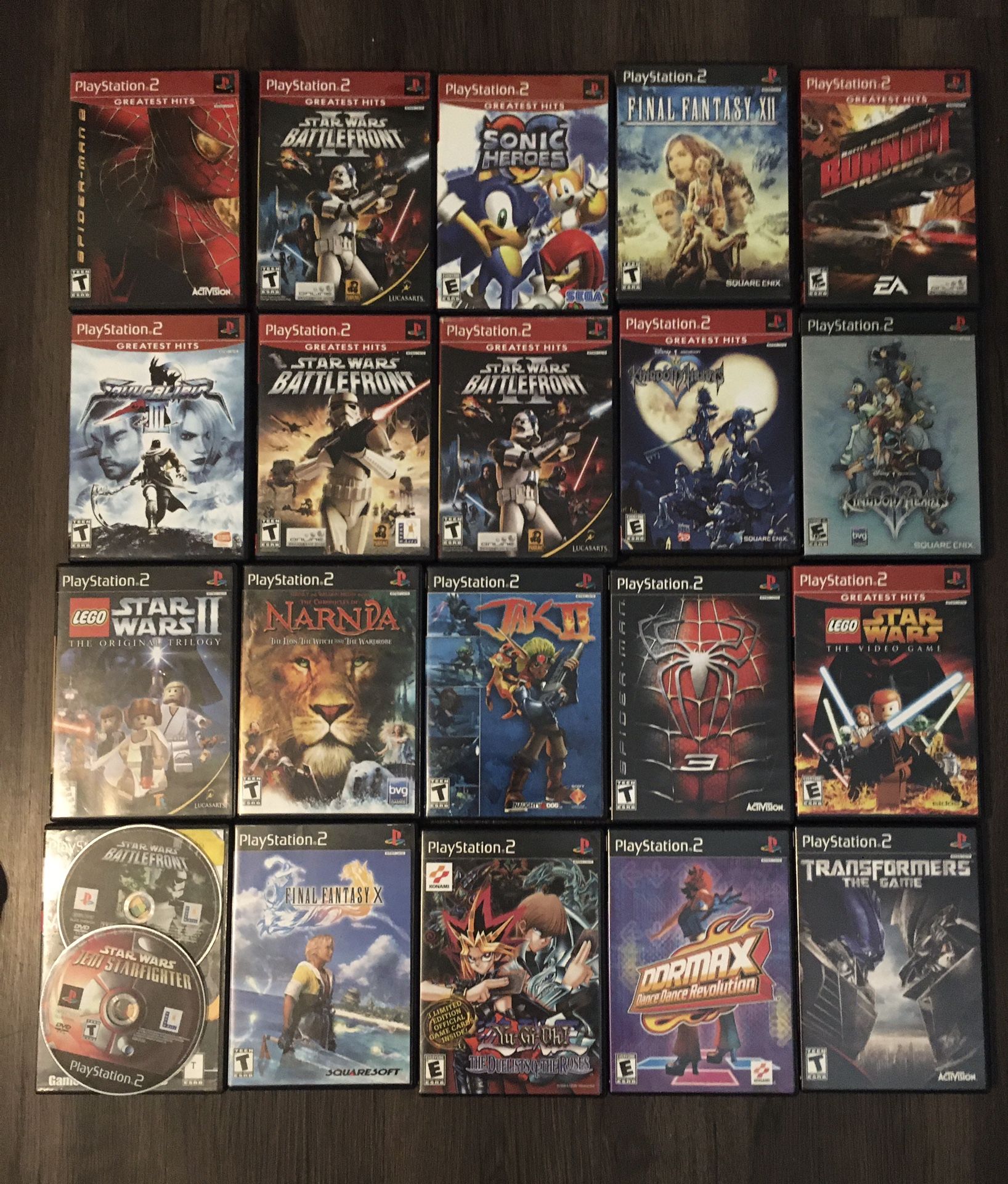 PlayStation 2 games: Star Wars, Spider-Man, final fantasy, kingdom hearts