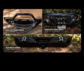 2007–2017 Jeep Wrangler Front & Rear Bumpers + Front Grille – Excellent Condition