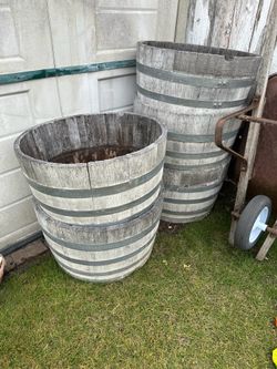 Half barrel planters