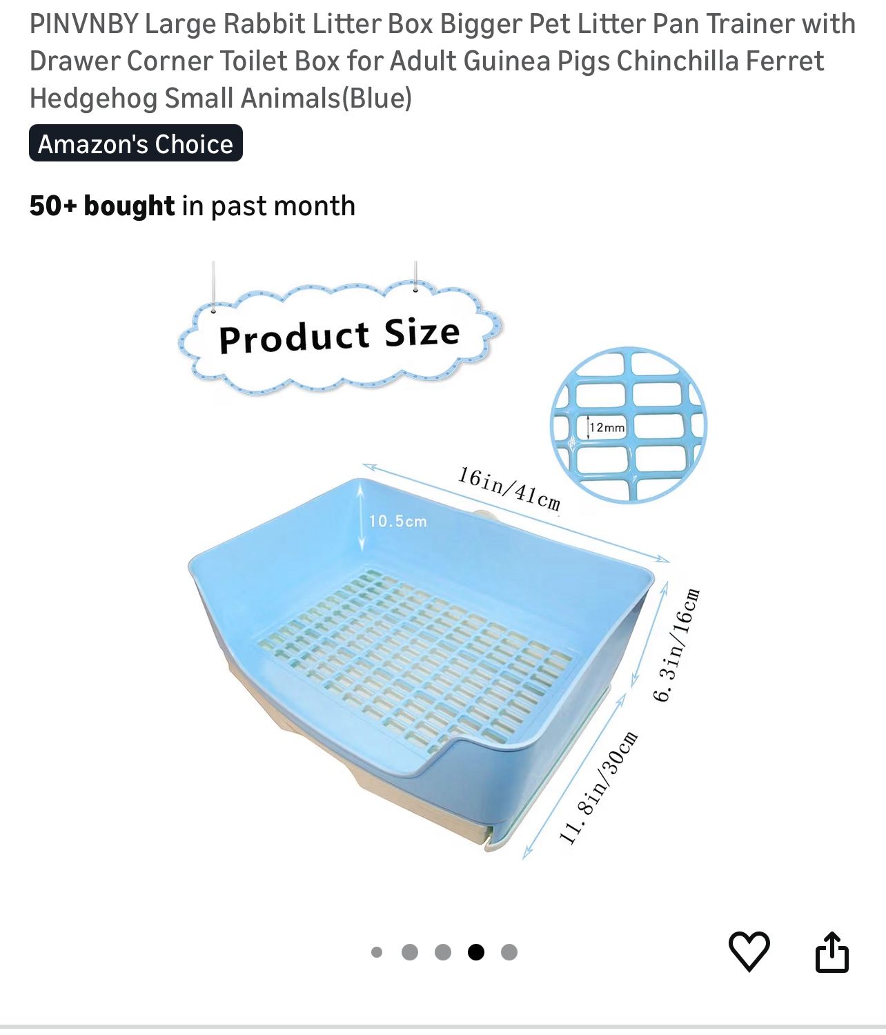 Large Rabbit Litter Box Bigger Pet Litter Pan Trainer with Drawer Corner Toilet Box for Adult Guinea Pigs Chinchilla Ferret Hedgehog Small Animals(Blu