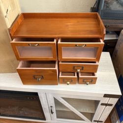 Organizing Cabinet, 6-Drawer Wooden Desktop Vintage Countertop Storage Cabinet BRAND NEW BEAUTIFUL