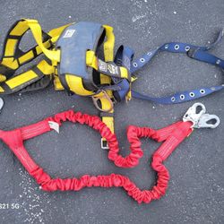 DBI-SALA Delta Cross-Over Harness and a 3M Protecta Rebel 11' Self-Retracting Lifeline (SRL) with a Guardian Fall Protection Stretch Lanyard. 