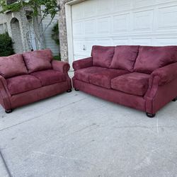 Suede Sofa And Loveseat 