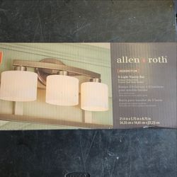 allen + roth Merington 21.5-in 3 Light Brushed Nickel Transitional Bathroom Vanity light